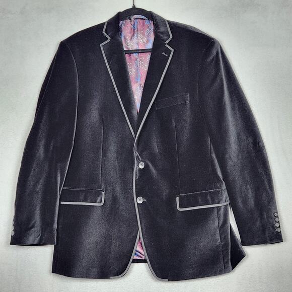 Van Heusen Studio Blazer Mens 42R Velvet Sport Coat Two Button Formal Jacket - Picture 1 of 16